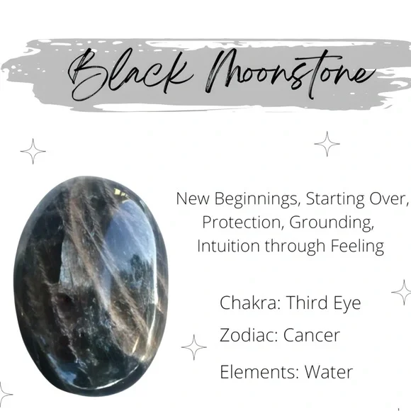 Black Moonstone Heart-Shaped Stone Decor Gift Large - Picture 9 of 9